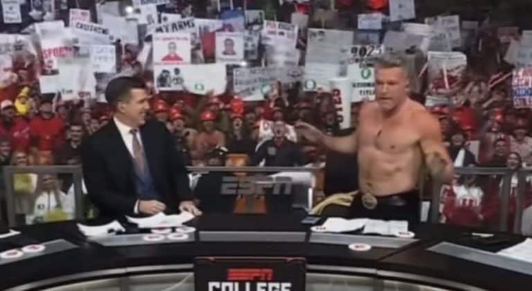 WATCH: Pat McAfee Goes Shirtless on College Gameday